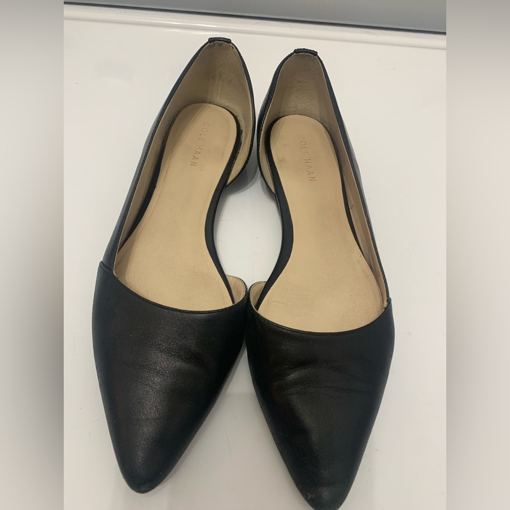Cole Haan Bambra Skimmer ii black leather flats. *Good used condition!*